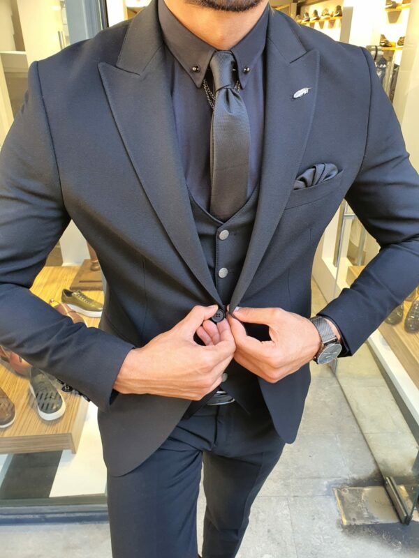 Aysoti Onyx Black Slim Fit Suit