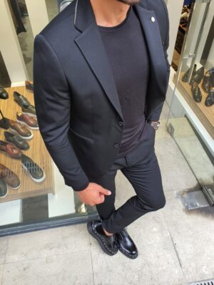 Aysoti Tasall Black Slim Fit Suit