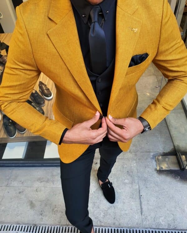 Aysoti Mustard Slim Fit Suit
