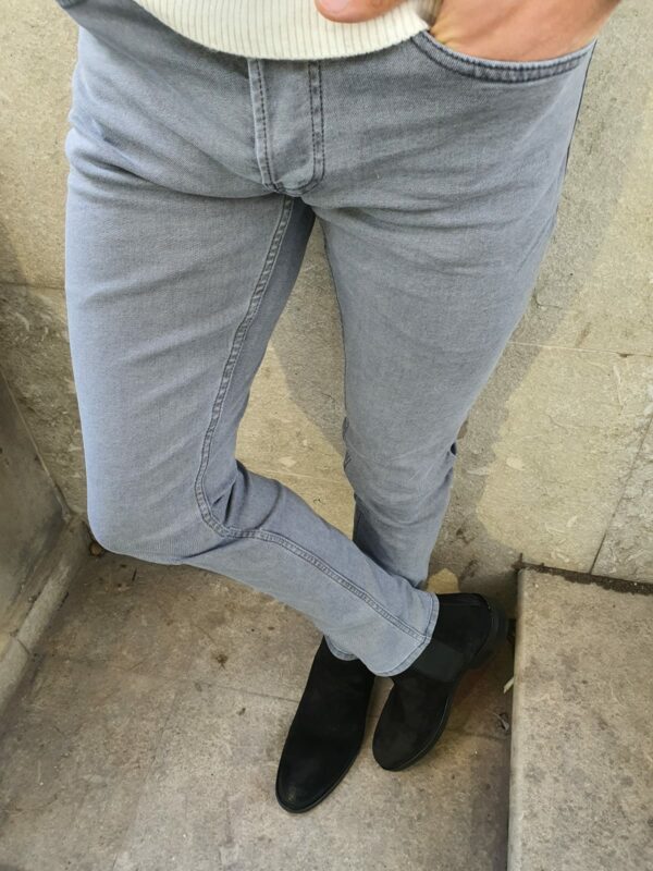Aysoti Gray Slim Fit Handmade Jeans