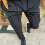 Aysoti Langred Black Slim Fit Cargo Pants