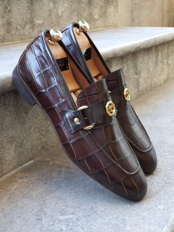 Aysoti Sellew Brown Leather Buckle Loafer