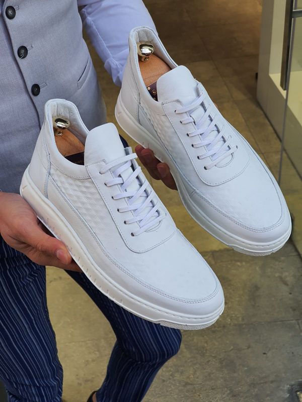 Aysoti White Lace Up Sneaker