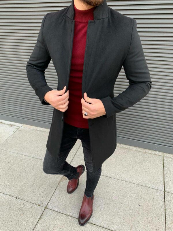 Austin Black Slim Fit Coat