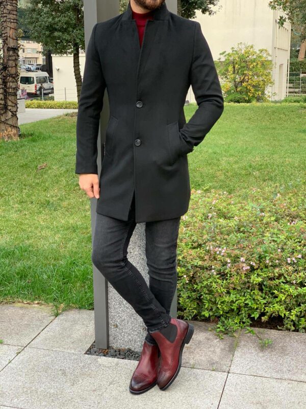Austin Black Slim Fit Coat
