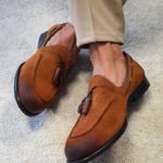 Aysoti Anchorage Tan Suede Tassel Loafers