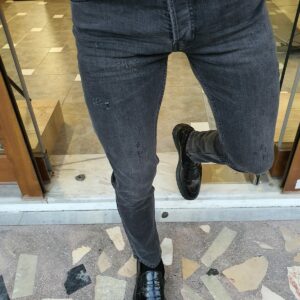 Aysoti Brandon Gray Slim Fit Striped Jeans