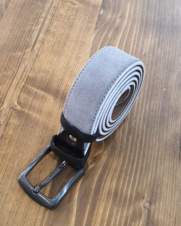 Aysoti Gray Suede Leather Belt