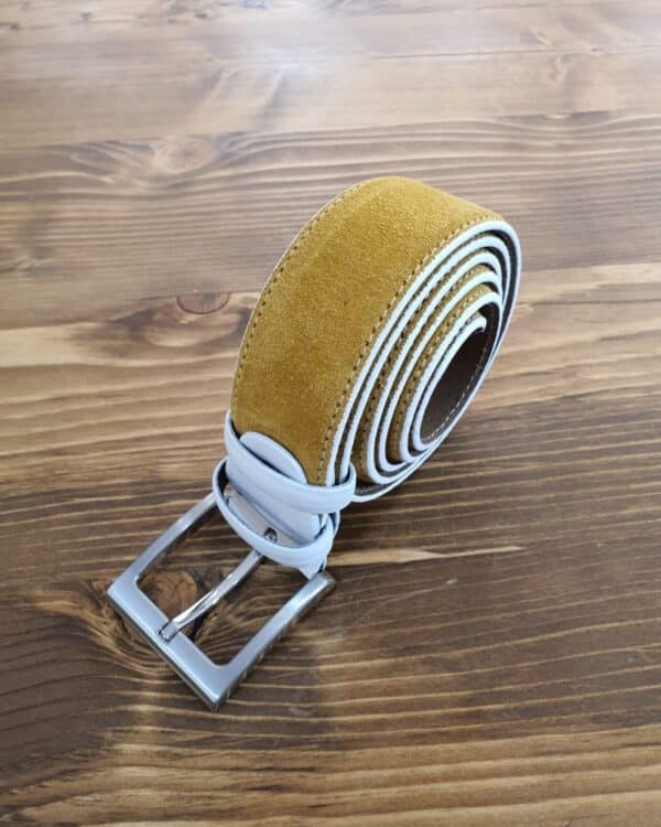 Aysoti Yellow Suede Leather Belt
