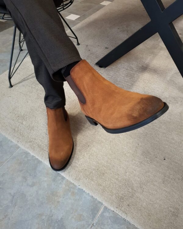 Aysoti Tan Suede Chelsea Boots