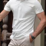 Aysoti White Slim Fit Polo T-Shirt