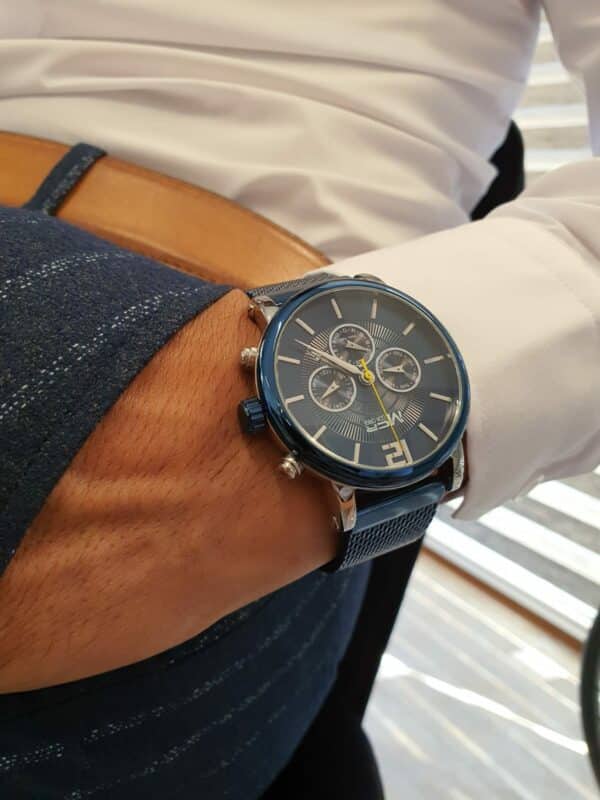 Aysoti Casba Navy Blue Automatic Round Wrist Watch