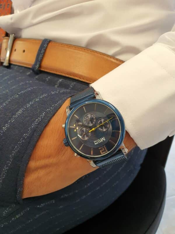 Aysoti Casba Navy Blue Automatic Round Wrist Watch