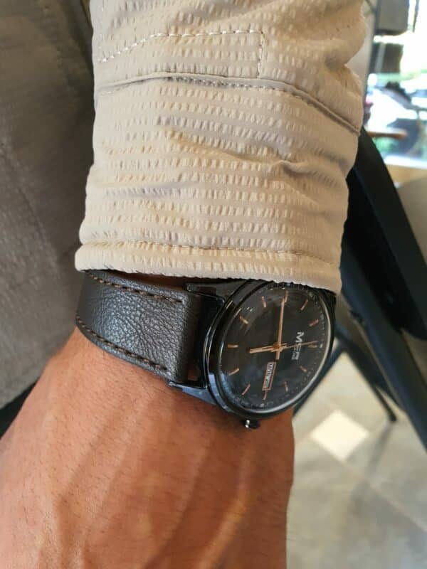 Aysoti Casba Brown Automatic Round Wrist Watch