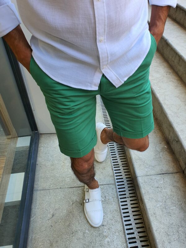 Aysoti Green Slim Fit Shorts
