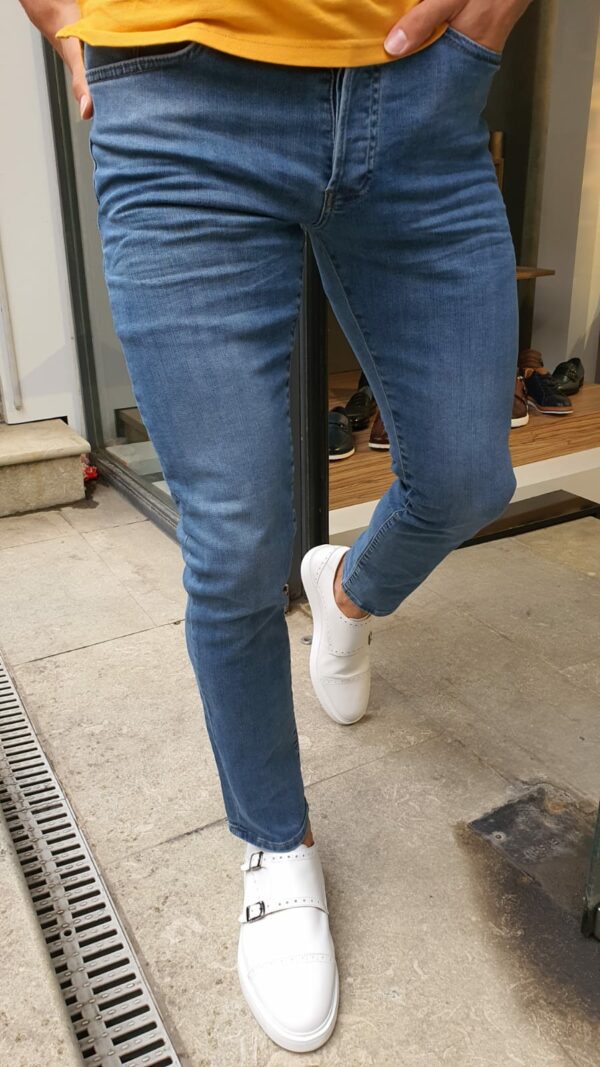 Brandon Blue Slim Fit Handmade Jeans