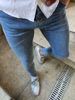 Elon White Slim Fit Jeans - Aysotiman