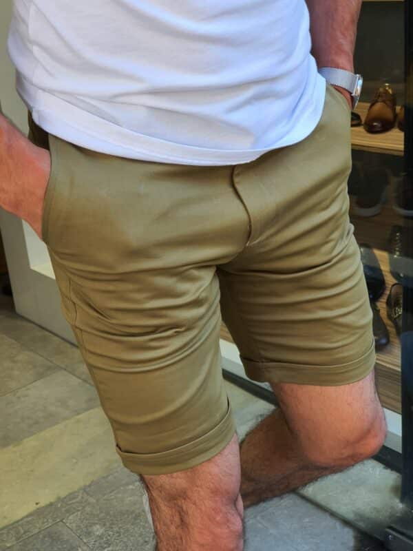 Aysoti Khaki Slim Fit Shorts