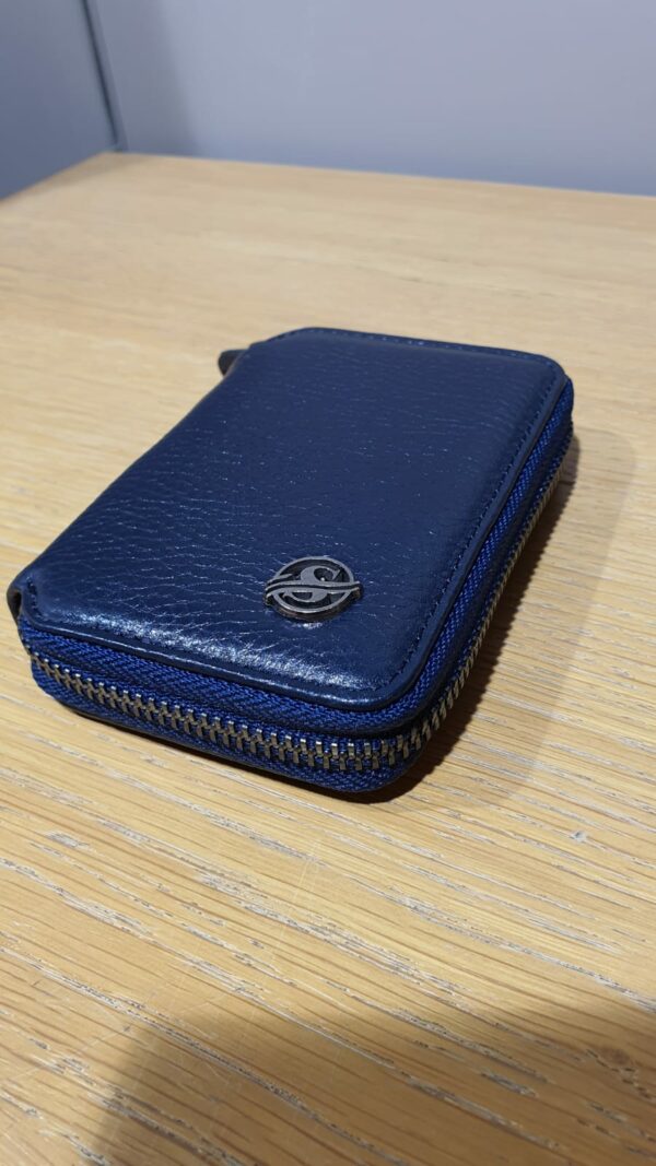 Aysoti Sardinelli Navyblue Zippered Leather Mini Wallet