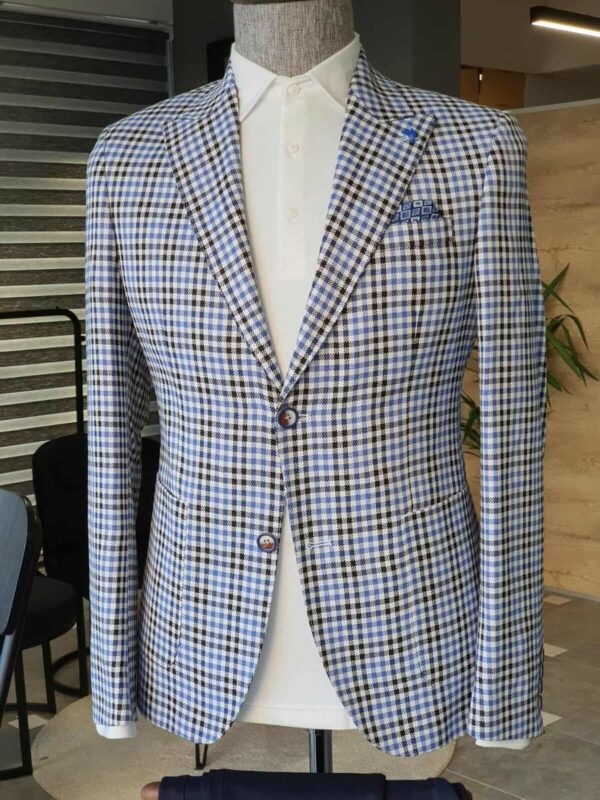 Aysoti Becksbourne Sax Slim Fit Plaid Suit