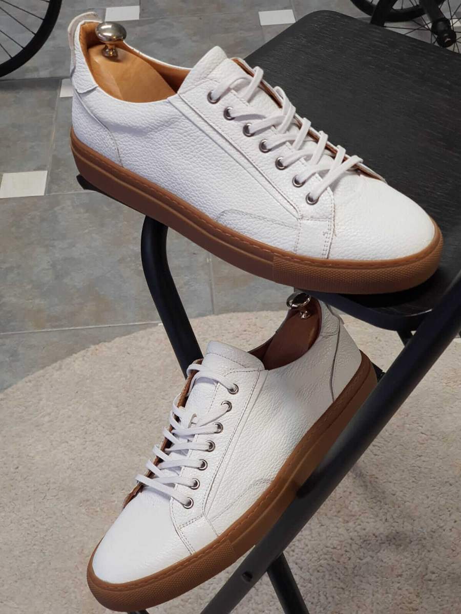 Aysoti Darlington White Low-Top Sneakers - Aysotiman