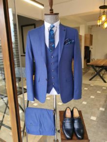 Aysoti Walter Blue Slim Fit Suit - Aysotiman