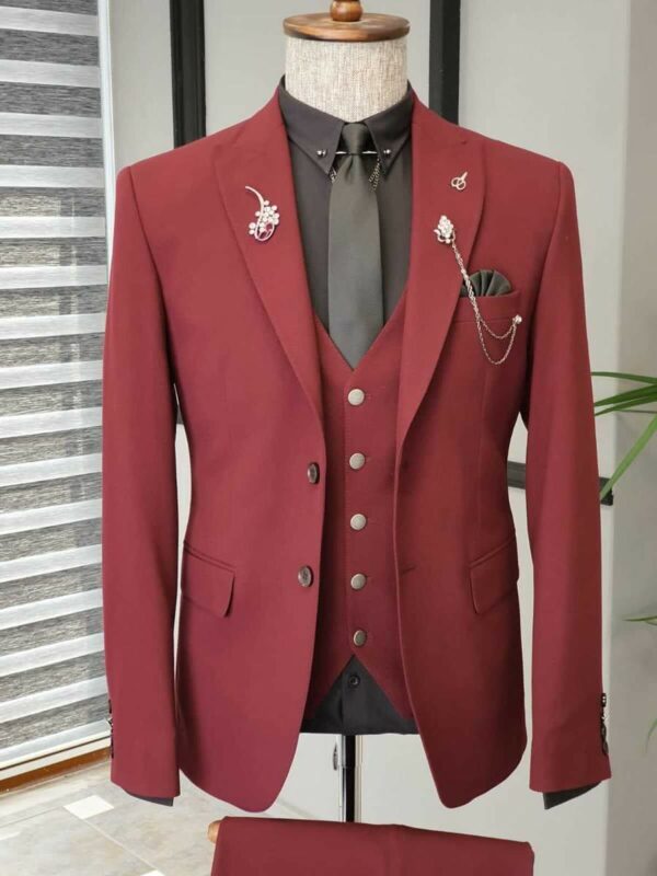 Aysoti Walter Red Slim Fit Suit