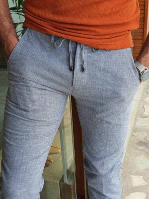 Aysoti Belgun Gray Slim Fit Cotton Pants