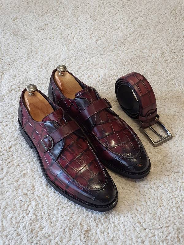 Burgundy Buckle Loafers