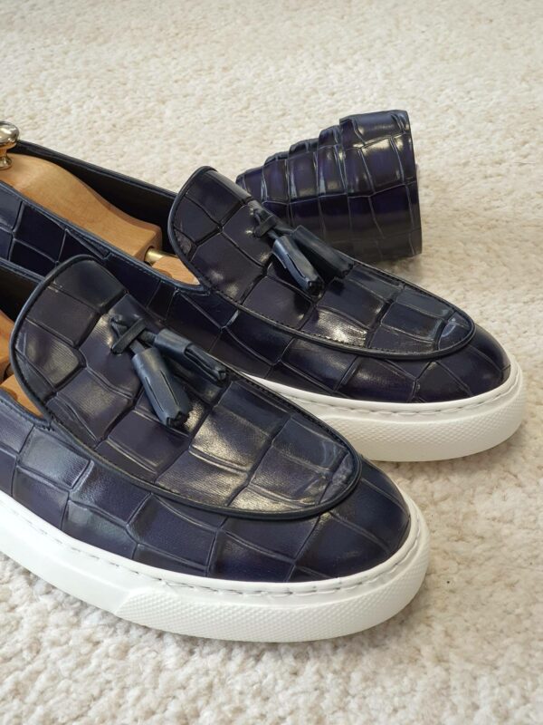 Navy Blue Tassel Loafers