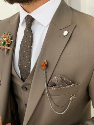 Aysoti Vermut Brown Slim Fit Suit - Aysotiman