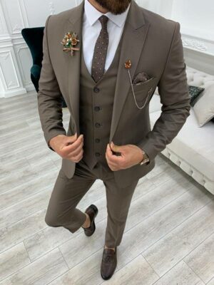 Brown Slim Fit Suit