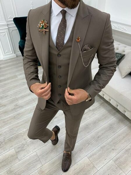 Aysoti Vermut Brown Slim Fit Suit - Aysotiman