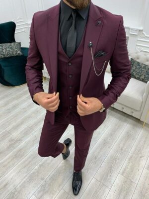 Burgundy Slim Fit Suit