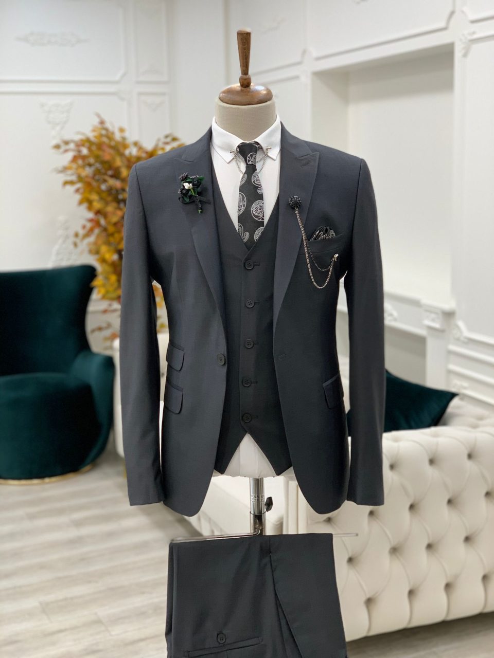 Aysoti Vermut Gray Slim Fit Suit - Aysotiman