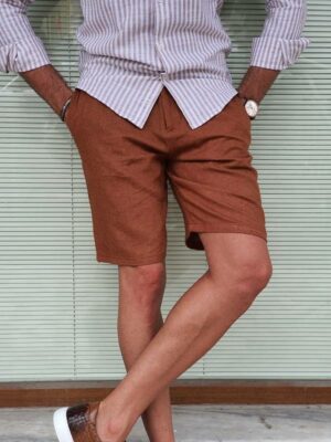Slim Fit Linen Shorts