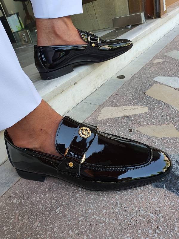 Black Patent Leather Penny Loafers