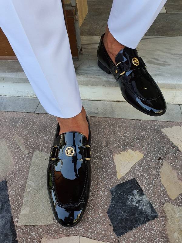 Black Patent Leather Penny Loafers