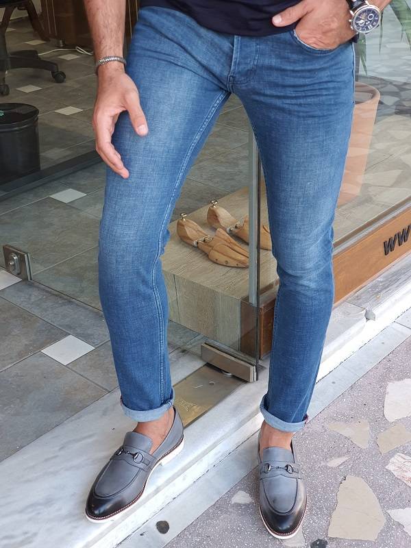 Blue Slim Fit Lycra Jeans