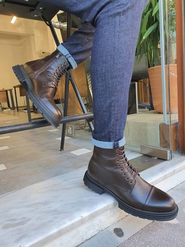 Brown Lace Up Chelsea Boots