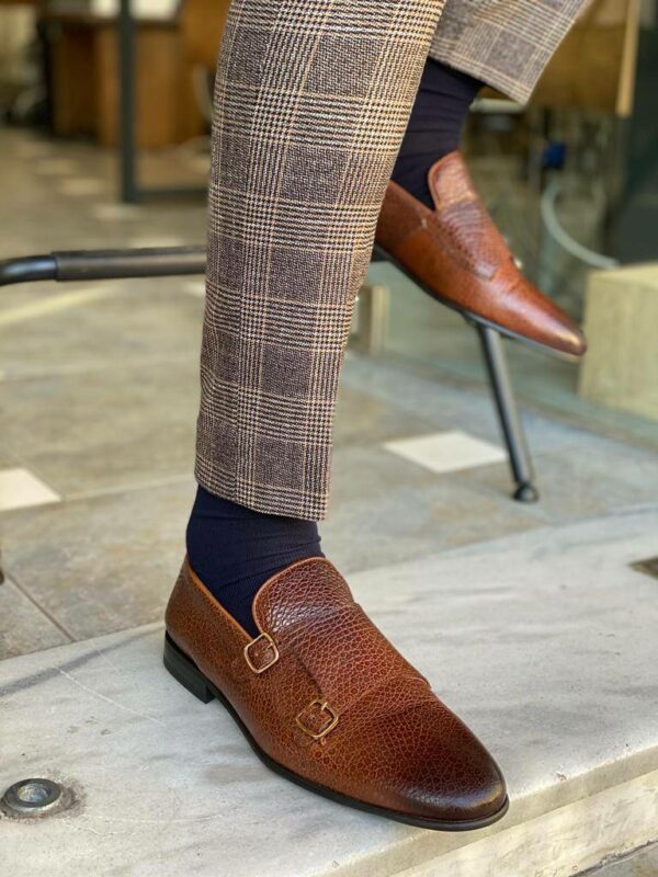 Andover Brown Double Monk Strap Shoes