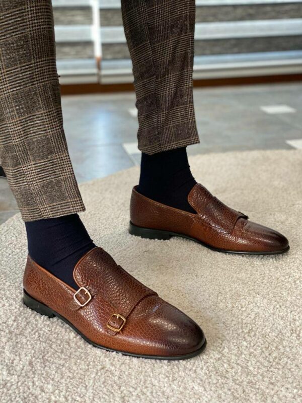 Andover Brown Double Monk Strap Shoes