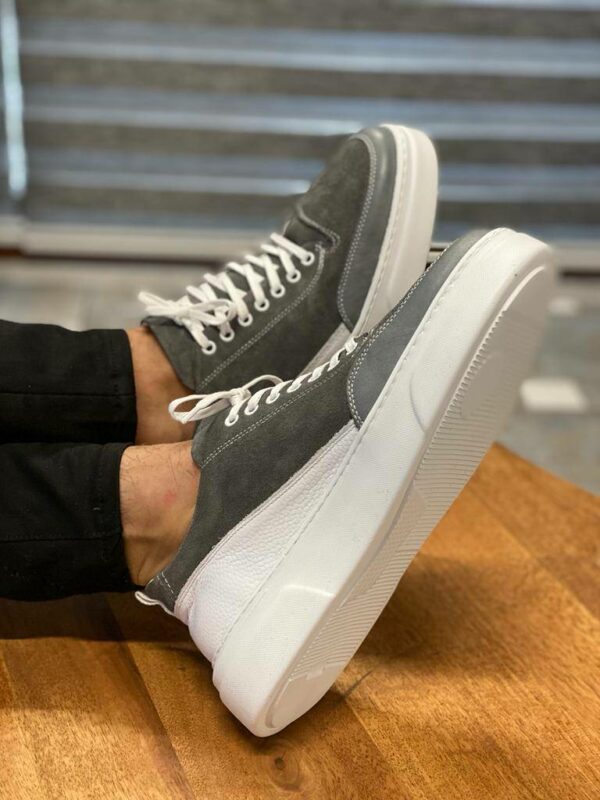 Gray Suede Low-Top Sneakers