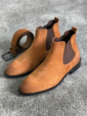 Tan Suede Chelsea Boots