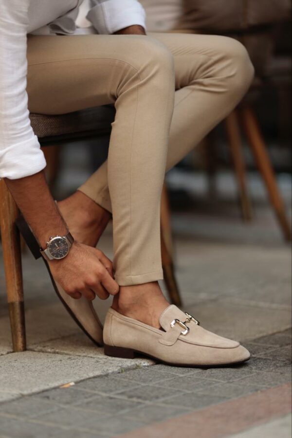 Aysoti Cresswell Beige Suede Loafers