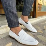 Aysoti Cresswell White Penny Loafers