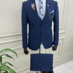 Navy Blue Slim Fit Notch Lapel Suit