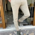 Aysoti Farndale Beige Slim Fit Linen Pants