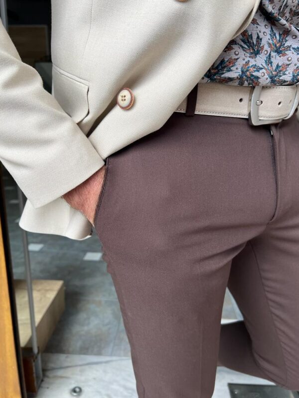 Aysoti Farndale Dark Brown Slim Fit Pants