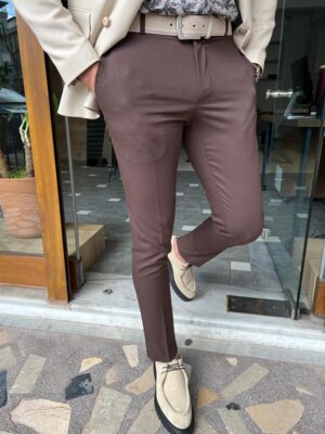 Aysoti Farndale Dark Brown Slim Fit Pants
